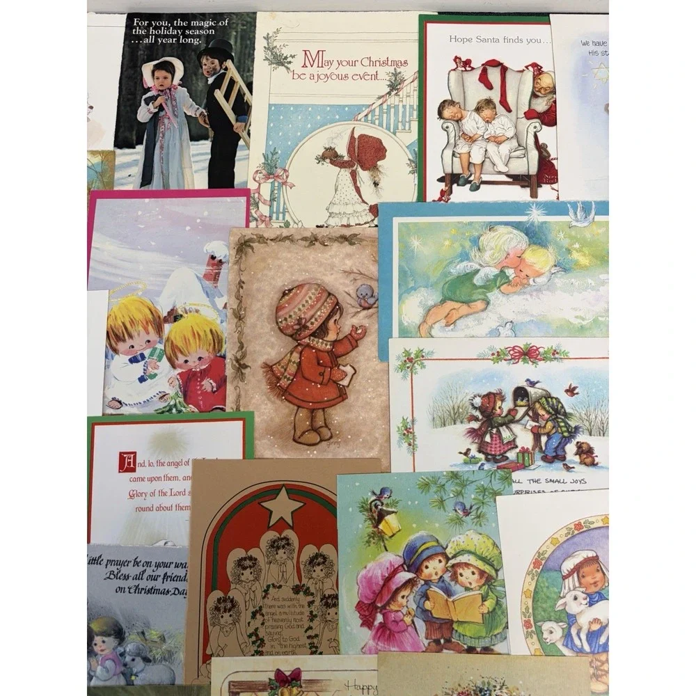 Vintage Christmas Cards Fronts ONLY Traditional Scrapbooking Decoupage Lot 50+